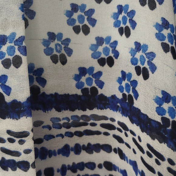 SWIM American Rag 1X Hi-low Boho Swim Cover Up Blue Floral - Picture 13 of 15